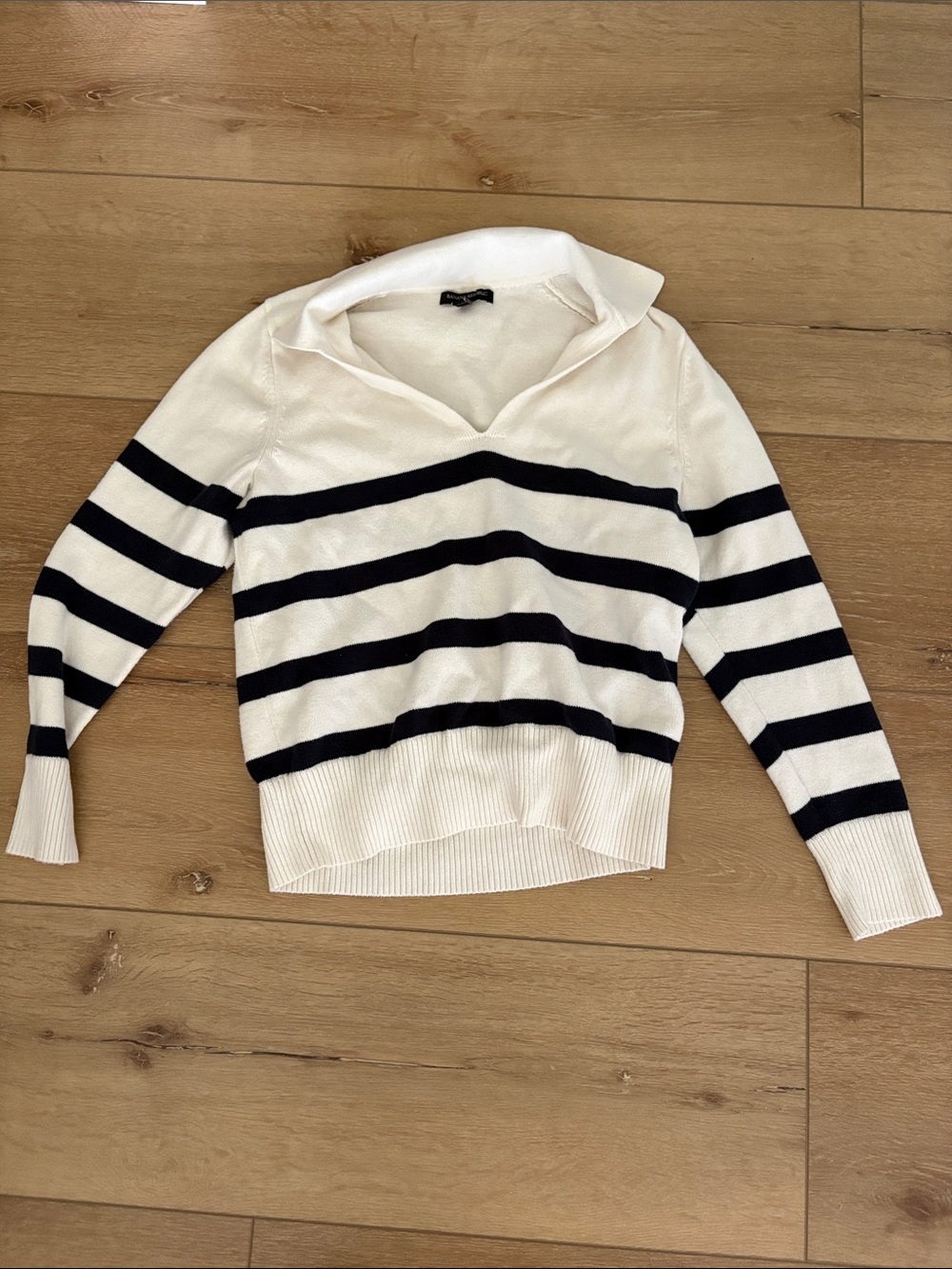 Banana Republic Cream and Navy Striped Cowl Sweater
